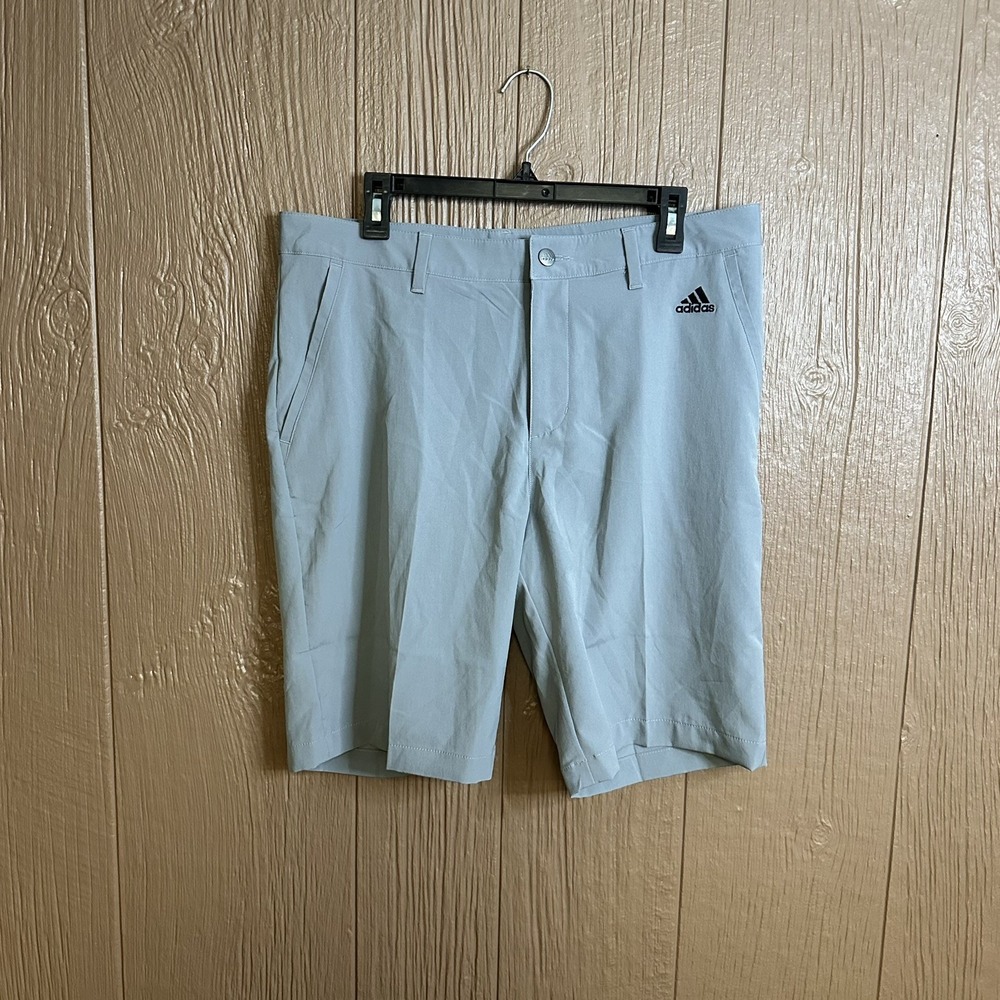 NWT Adidas Shorts Mens Sz 34 Gray 10" Inseam Casual Chino Performance Golf